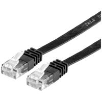 VALUE Patchkabel Kat.6 (Class E) UTP, extra plat, Platte kabel, zwart, 5 m - thumbnail