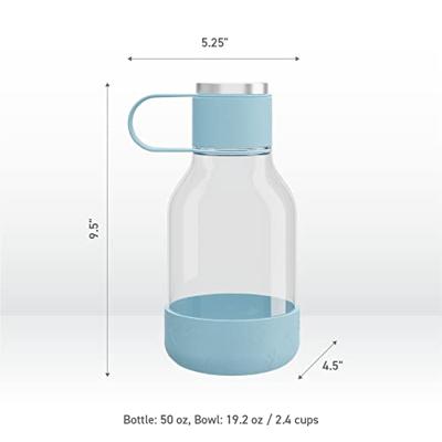 Asobu Tritan waterfles met hondenbak bevestigd 55 oz (blauw)
