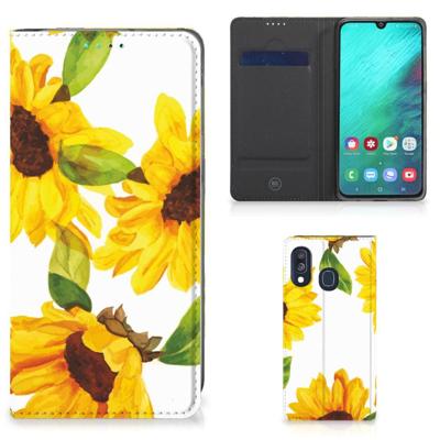 Smart Cover voor Samsung Galaxy A40 Zonnebloemen Smart Cover voor Samsung Galaxy A40 Zonnebloemen