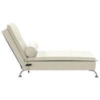 Massage chaise longue met bolster fluweel roze - thumbnail
