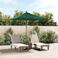VidaXL Parasol met houten paal 198x198x231 cm groen - thumbnail