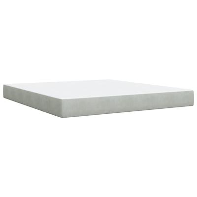 Boxspring met matras fluweel lichtgrijs 180x200 cm