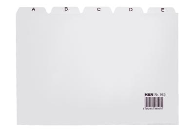 HAN 985 Kaartenbak register DIN A5 liggend A-Z Polypropyleen Grijs 25 tabbladen 985 HAN 985 Kaartenbak register DIN A5 liggend A-Z Polypropyleen Grijs 25 tabbladen 985