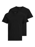 2-pack heren T-shirts ronde hals - zwart en wit Katoenen heren ondershirt korte mouwen - Witte t shirts heren - thumbnail