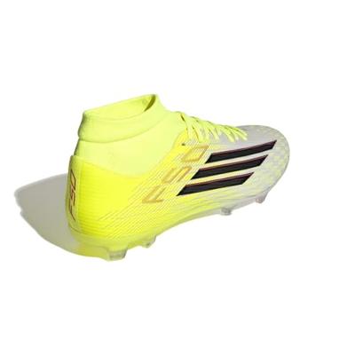 adidas F50 League Mid Gras / Kunstgras Voetbalschoenen (MG) Neongeel Zwart Rood