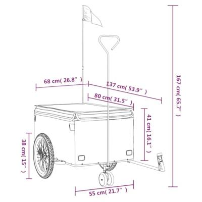 VidaXL Fietstrailer 45 kg ijzer zwart en groen