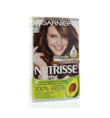 Garnier Nutrisse Crème Permanente Haarverf 4.3 Goud Middenbruin Garnier Nutrisse Crème Permanente Haarverf 4.3 Goud Middenbruin