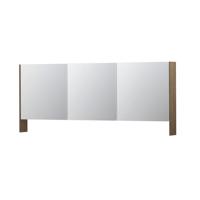 INK SPK3 Spiegelkast - 180x14x74cm - 3 deuren - dubbelzijdige Spiegel - open planchet - schakelaar en stopcontact - MFC Zuiver eiken 1110420 - thumbnail