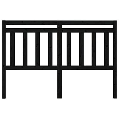 Hoofdbord 146x4x100 cm massief grenenhout zwart Hoofdbord 146x4x100 cm massief grenenhout zwart