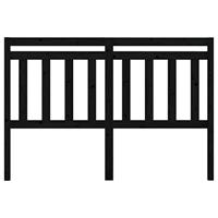 Hoofdbord 146x4x100 cm massief grenenhout zwart - thumbnail