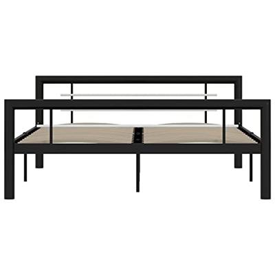 Bedframe metaal zwart en wit 120x200 cm Bedframe metaal zwart en wit 120x200 cm