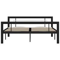 Bedframe metaal zwart en wit 120x200 cm - thumbnail