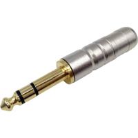 TRU COMPONENTS 1409075 Jackplug 6,35 mm Stekker, recht Aantal polen: 3 Stereo Zilver 1 stuk(s) - thumbnail