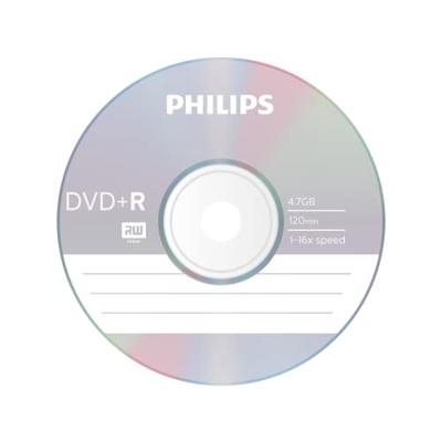 Philips DVD-R blanco (4,7 GB gegevens/120 minuten video, 16x High Speed opname, 25 spindel)