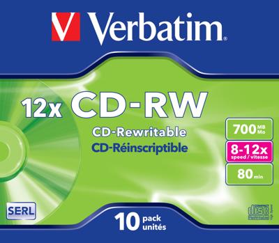 Verbatim 43148 CD-RW disc 700 MB 10 stuk(s) Jewelcase Herschrijfbaar