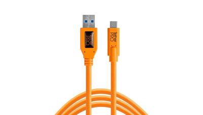 Tether Tools CUC3215-ORG USB-kabel USB 3.0 USB-C stekker, USB-C stekker 4.60 m Oranje Metaal