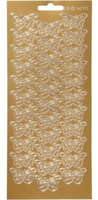 Creativ Company Stickers, vlinders, vel 10x23 cm, goud, 1 vel