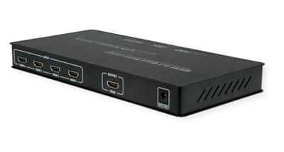 ROLINE HDMI 4x1 QUAD Multi-Viewer Switch, naadloos schakelen