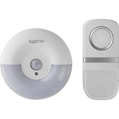 Sygonix SY-4510762 Complete set voor Draadloze deurbel Batterijloos, Met knipperlicht, Met bewegingsmelder, Met naambord, Met automatische nachtlamp