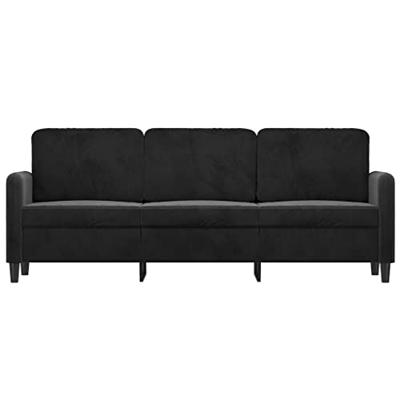 Driezitsbank 180 cm fluweel zwart