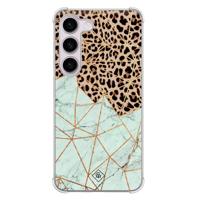 Samsung Galaxy S23 Plus shockproof hoesje - Luipaard marmer mint - thumbnail