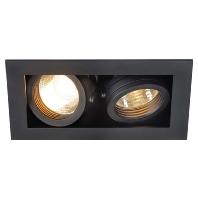 SLV InbouwspotKadux 2 GU10 9cm zwart - 115520