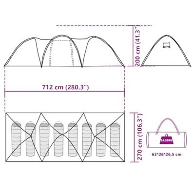 Koepeltent 8-persoons waterdicht groen Koepeltent 8-persoons waterdicht groen