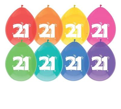 Ballonnen 21 jaar pak a 6 stuks