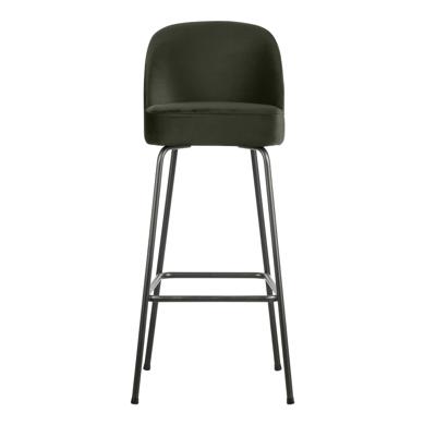 WOOOD Barstoel 'Vogue' Velvet, kleur Donkergroen (zithoogte 79cm)