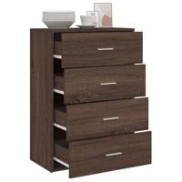 Dressoir 60x31x84 cm bewerkt hout bruin eikenkleur - thumbnail