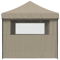 Partytent inklapbaar pop-up met 3 zijwanden taupe - thumbnail