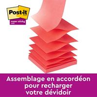 Post-it Super Sticky Z-notes Oasis, 90 vel, ft 76 x 76 mm, geassorteerde kleuren, pak van 5 blokken - thumbnail