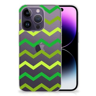 Apple iPhone 14 Pro | TPU bumper | Zigzag Groen Apple iPhone 14 Pro | TPU bumper | Zigzag Groen
