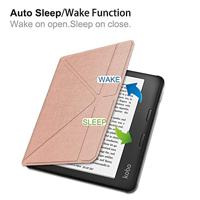 Lunso - Origami sleepcover hoes - Kobo Libra 2 (7 inch) - Rose Goud - thumbnail