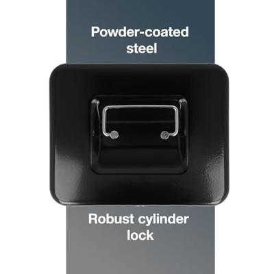 Westcott ac-e51001-zw geldkist 200x161x90mm zwart, kunststof inzet met 3 vakken