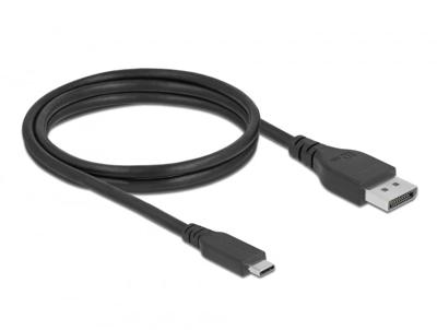 Delock 86040 USB-C-kabel DisplayPort / USB Aansluitkabel USB-C stekker, DisplayPort-stekker 1.5 m Zwart Vergulde steekcontacten, 4K UHD, Afgeschermd