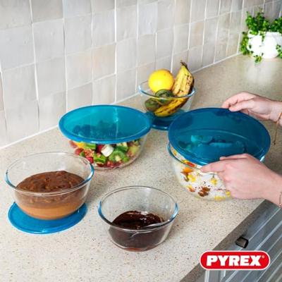 Set Lunchboxen Pyrex Transparant Turkoois 5 Onderdelen