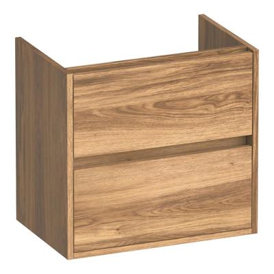 Brauer Adore - Onderkast Ondiep - 60 cm - met 2 Softclose Lades Greeploos en 1 Sifon Uitsparing - Honey