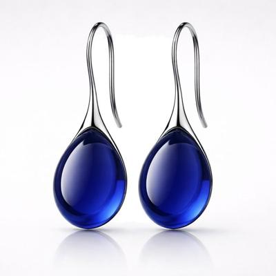 LGT JWLS Druppel Oorbellen voor Dames - Zilverkleurig met Blauwe Zirkonia Druppelstenen LGT JWLS Druppel Oorbellen voor Dames - Zilverkleurig met Blauwe Zirkonia Druppelstenen