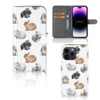 Telefoonhoesje | Met pasjeshouder | voor iPhone 15 Pro Max Konijntjes - thumbnail