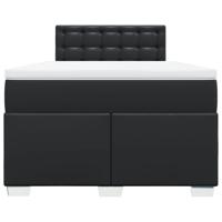 Boxspring met matras kunstleer zwart 120x200 cm - thumbnail
