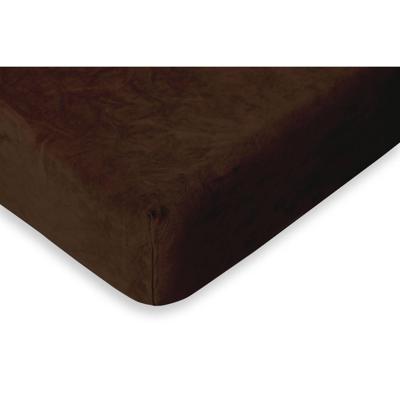 Romanette Hoeslaken Velours Bruin-80/90/100 x 200/210/220 cm