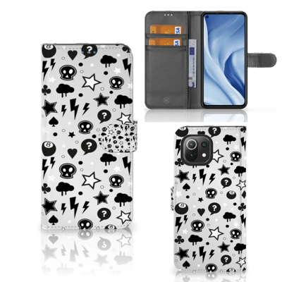 Telefoonhoesje met Naam Xiaomi 11 Lite 5G NE | Mi 11 Lite Silver Punk | Portemonnee hoesje