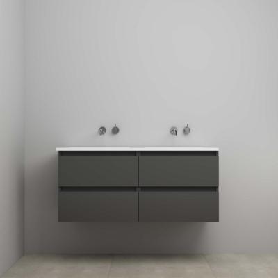 On-Line Onderkast - 120 cm - Voorgemonteerd - Acryl Wastafel - Kraangat naar Keuze - Mat Antraciet