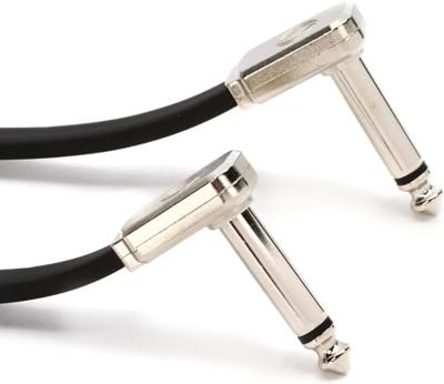Ernie Ball 6228 Flat Ribbon Patch Cable patchkabel haaks 60 cm platte jacks zwart Ernie Ball 6228 Flat Ribbon Patch Cable patchkabel haaks 60 cm platte jacks zwart