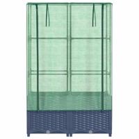 Plantenbak verhoogd met kashoes 80x40x138 cm rattanlook - thumbnail