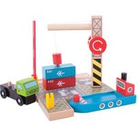 Bigjigs houten rails container scheepswerf - thumbnail