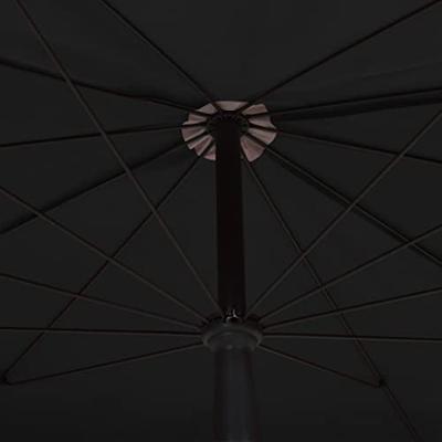 VidaXL Parasol met paal 200x130 cm zwart