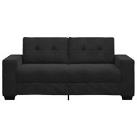 Loveseat bank 140 cm fluweel zwart - thumbnail