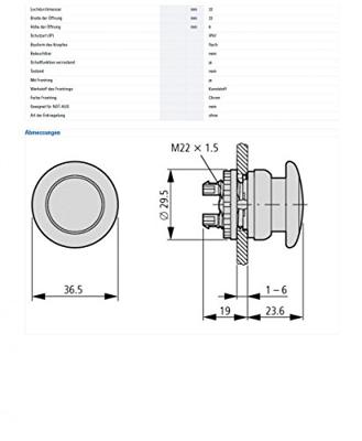 Eaton 216753 M22-DRP-G-X1 Paddenstoelknop Groen 1 stuk(s)